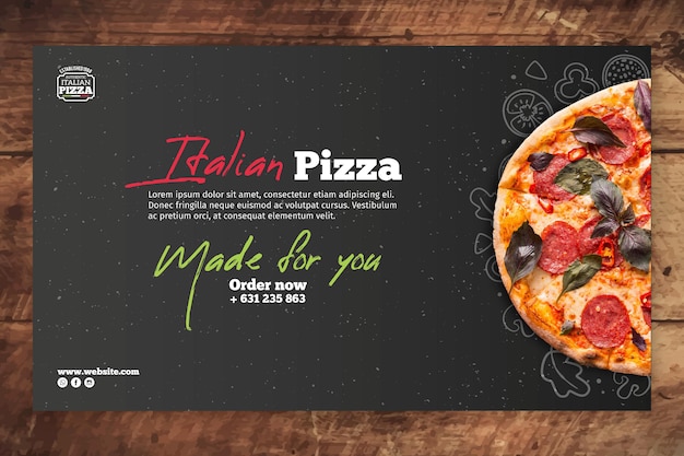 Modello di banner di cibo italiano