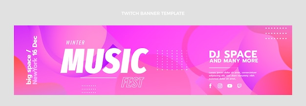 Modello di banner di contrazione del festival musicale sfumato