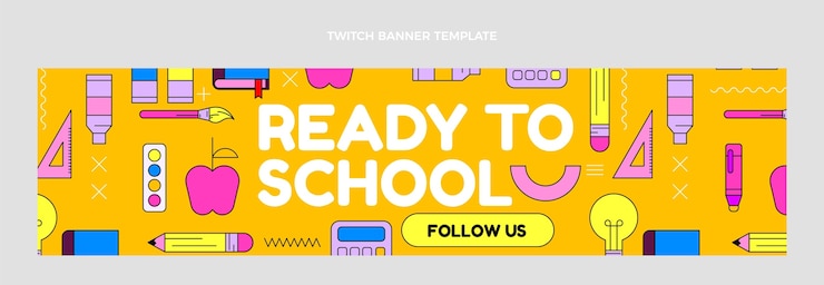 Vettore gratuito modello di banner di contrazione del ritorno a scuola piatta