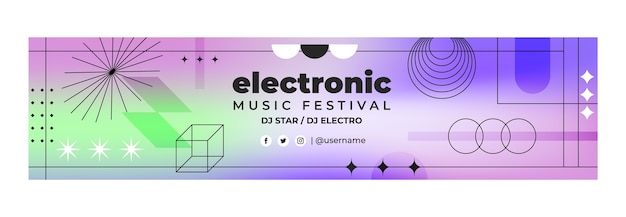 Modello di banner di contrazione dell'evento di musica elettronica