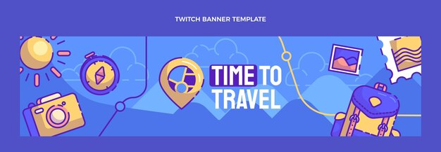 Modello di banner di contrazione di viaggio disegnato a mano