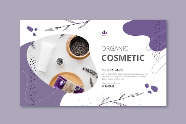 Modello di banner di cosmetici con foto