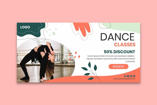Modello di banner di lezioni di danza