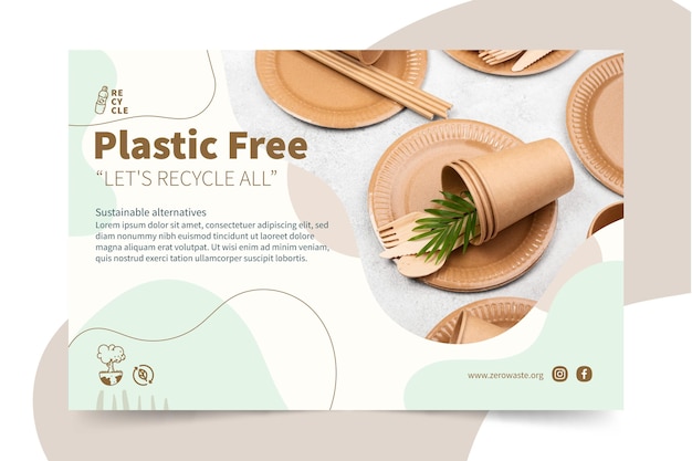 Modello di banner di prodotti senza plastica