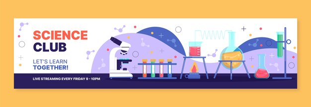 Modello di banner di twitch di ricerca scientifica