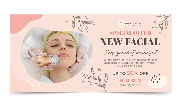 Modello di banner di vendita di medicina estetica disegnato a mano