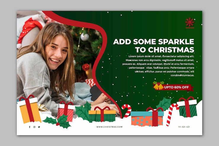 Vettore gratuito modello di banner di vendita di natale