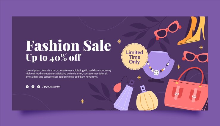 Vettore gratuito modello di banner di vendita di tendenze di moda