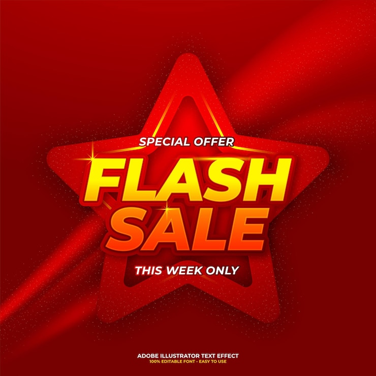 Vettore gratuito modello di banner di vendita flash design