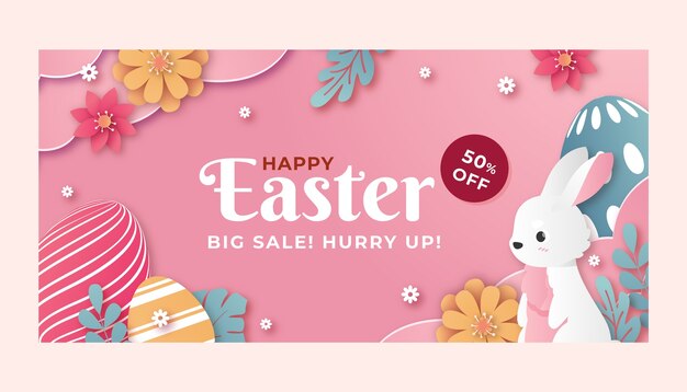 Modello di banner di vendita orizzontale sfumato per la celebrazione della pasqua