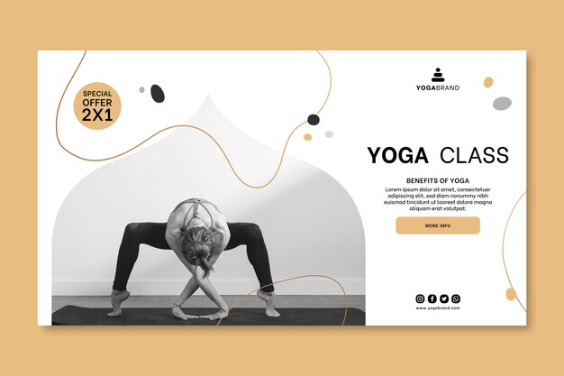 Modello di banner di yoga