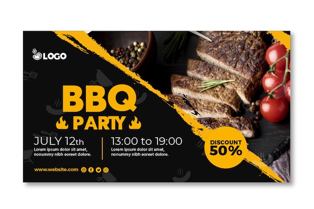 Modello di banner festa barbecue