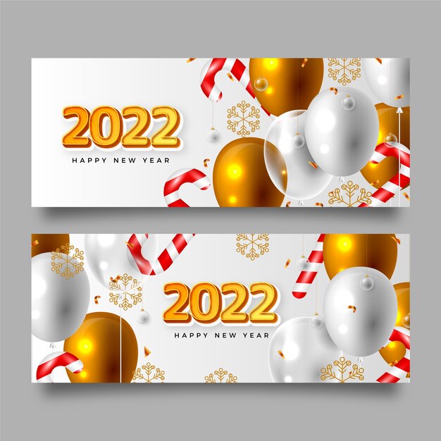 Modello di banner festivo del nuovo anno 2022