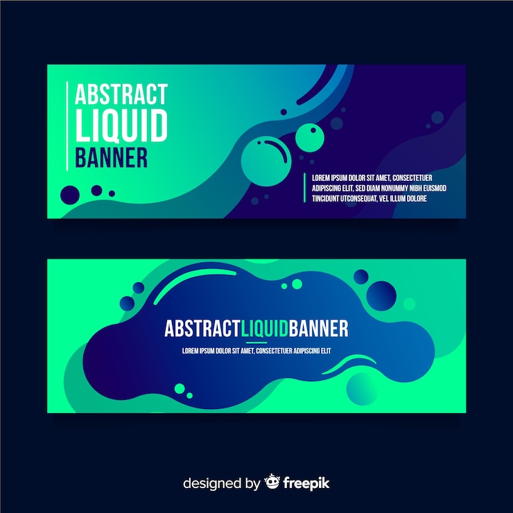 Vettore gratuito modello di banner forme ondulate