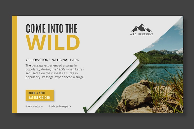 Vettore gratuito modello di banner natura selvaggia