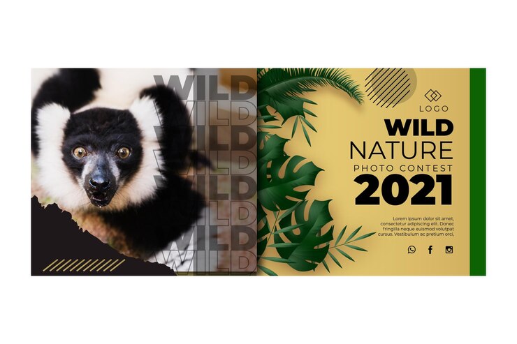 Vettore gratuito modello di banner natura selvaggia