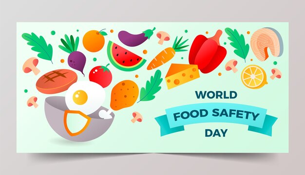 Modello di banner orizzontale della giornata mondiale della sicurezza alimentare a gradiente