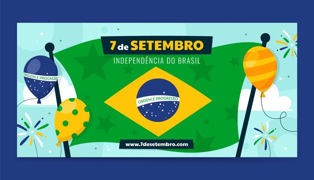 Modello di banner orizzontale piatto per la celebrazione del 7 settembre
