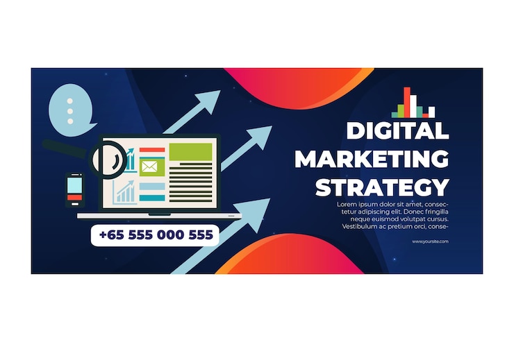 Vettore gratuito modello di banner orizzontale seo