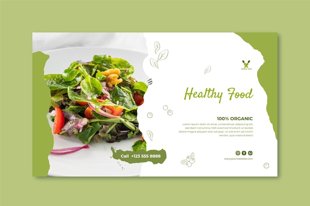 Modello di banner per alimenti biologici e sani
