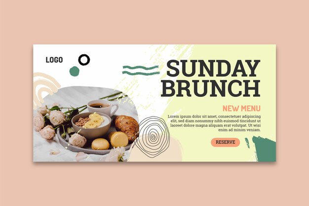 Modello di banner per il brunch della domenica