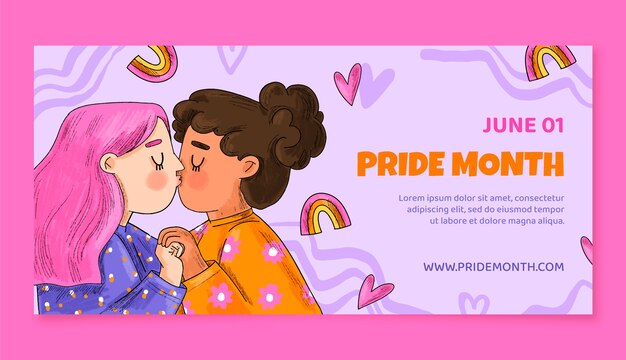 Modello di banner per la celebrazione del mese dell'orgoglio