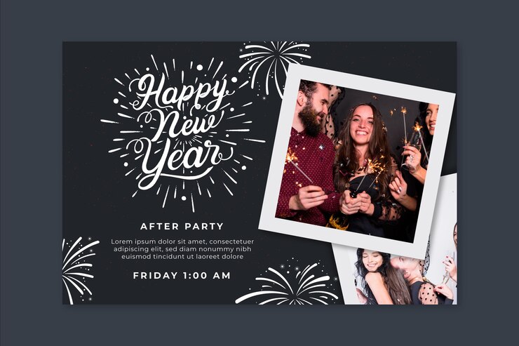Vettore gratuito modello di banner per la festa di capodanno