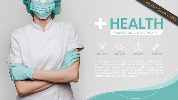 Modello di banner per personale medico di coronavirus