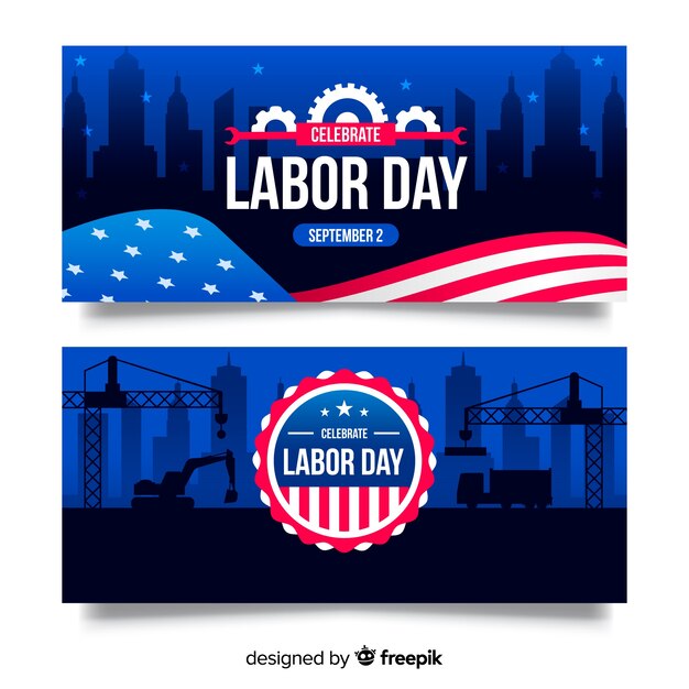 Modello di banner piatto festa del lavoro
