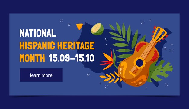 Modello di banner piatto per il mese del patrimonio ispanico nazionale