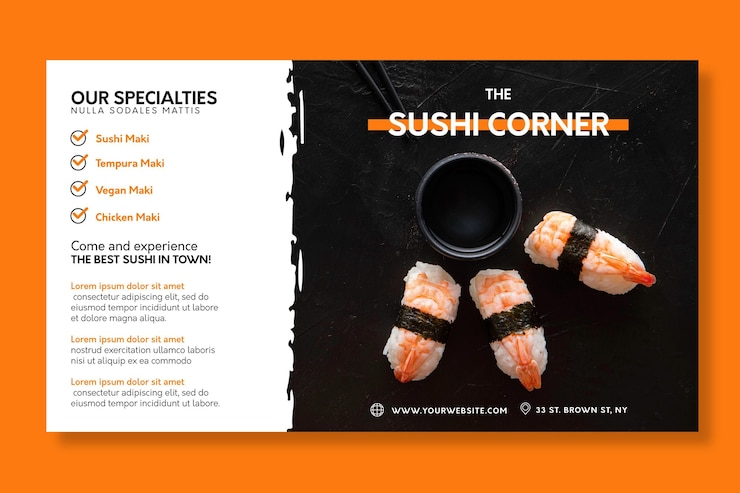 Vettore gratuito modello di banner ristorante giapponese