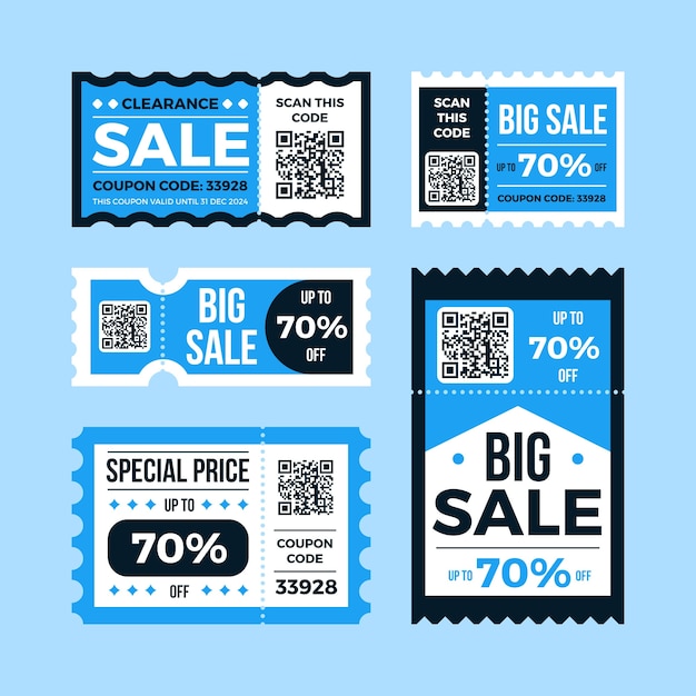 Modello di biglietto a sconto flat design