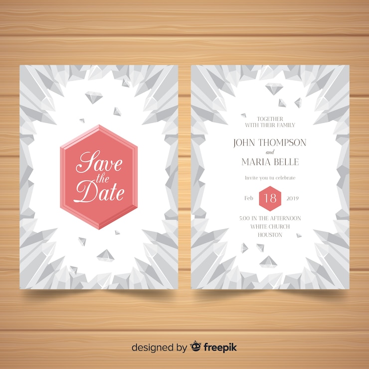 Vettore gratuito modello di biglietto d'invito weddind