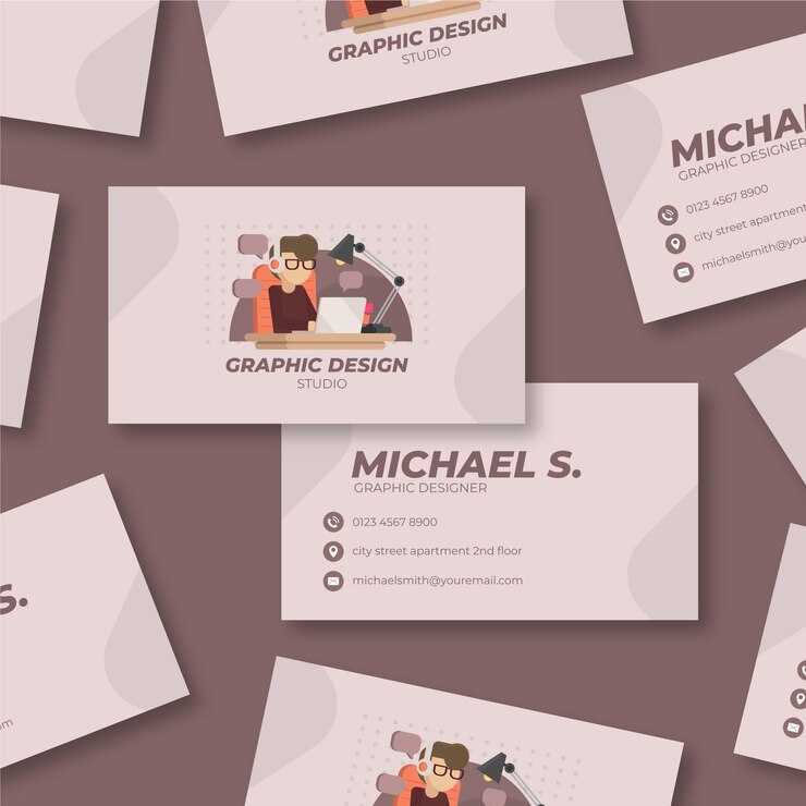 Vettore gratuito modello di biglietto da visita divertente graphic designer