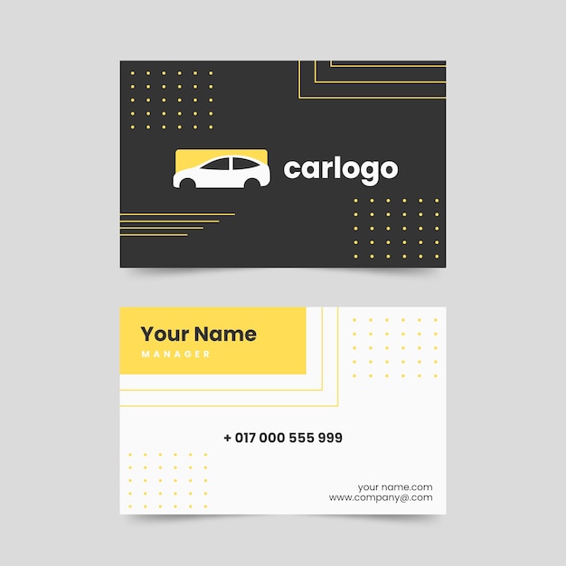 Modello di biglietto da visita per il trasporto di design piatto