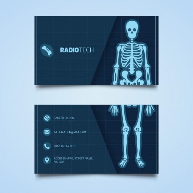 Vettore gratuito modello di biglietto da visita radiologia
