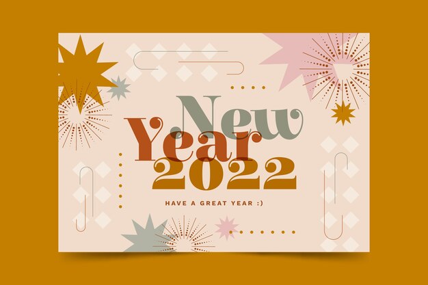 Modello di biglietto di auguri per il nuovo anno