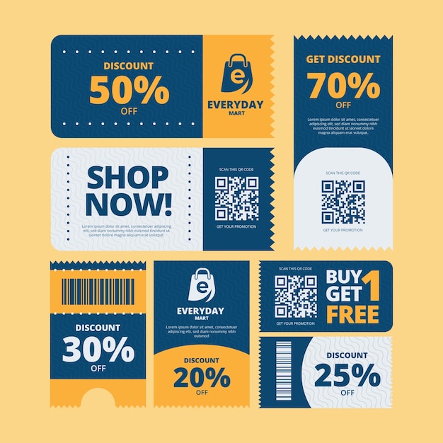 Modello di biglietto sconto disegnato a mano
