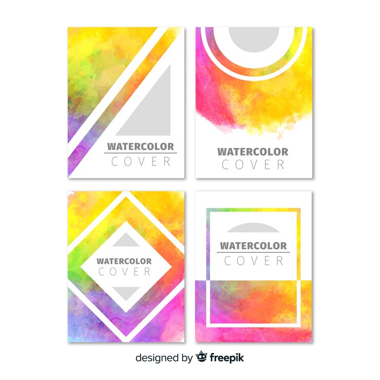 Vettore gratuito modello di brochure ad acquerello colorato