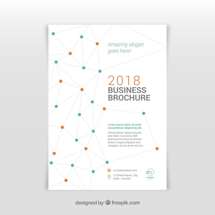 Vettore gratuito modello di brochure aziendale con punti