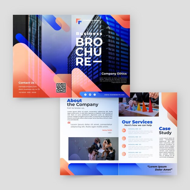 Modello di brochure aziendale sfumato