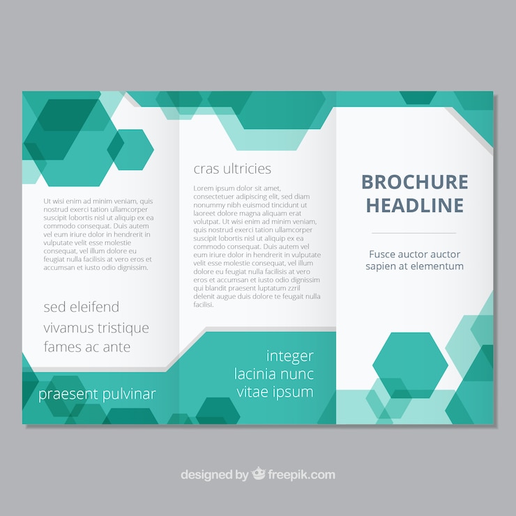 Vettore gratuito modello di brochure con stile geometrico