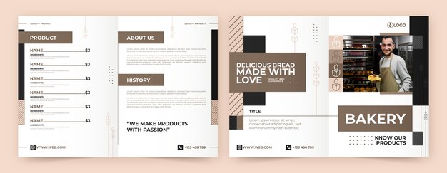 Modello di brochure da forno minimal piatto