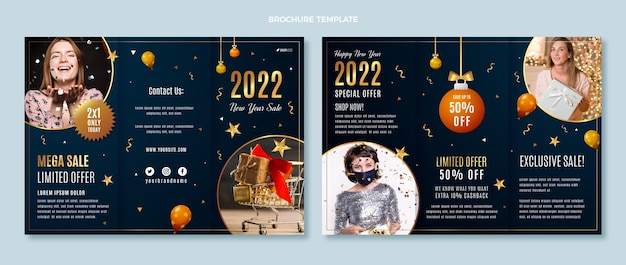 Modello di brochure del nuovo anno sfumato