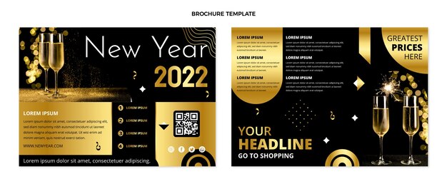 Modello di brochure del nuovo anno sfumato