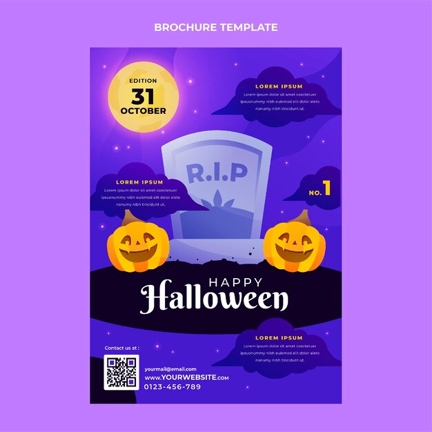 Modello di brochure di halloween sfumato