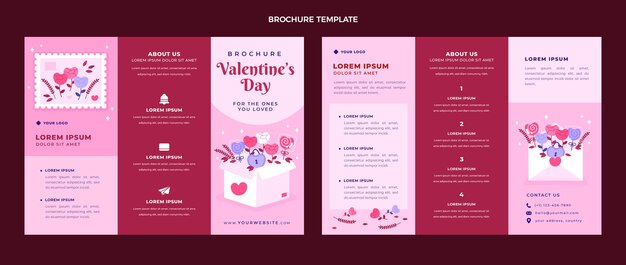 Modello di brochure di San Valentino disegnato a mano