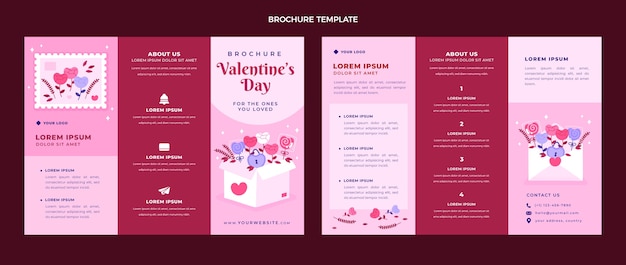 Modello di brochure di San Valentino disegnato a mano