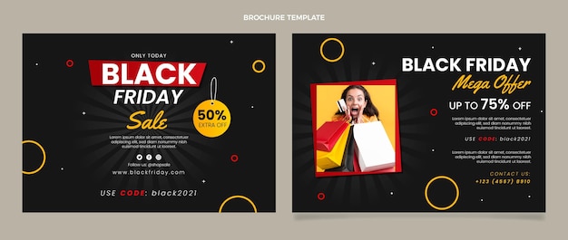 Modello di brochure flat black friday