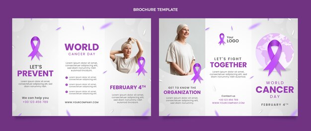 Modello di brochure per la giornata mondiale del cancro a gradiente